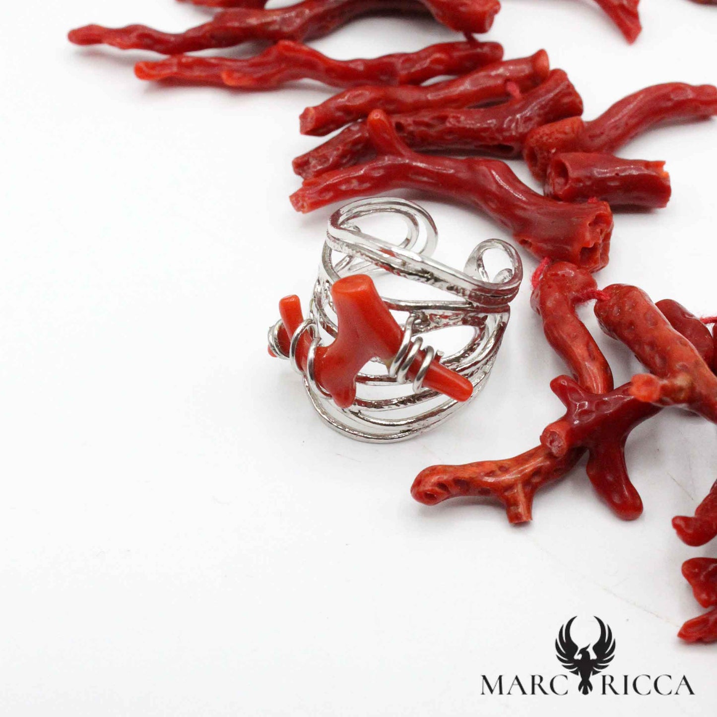 Bague Argent Corail Branche