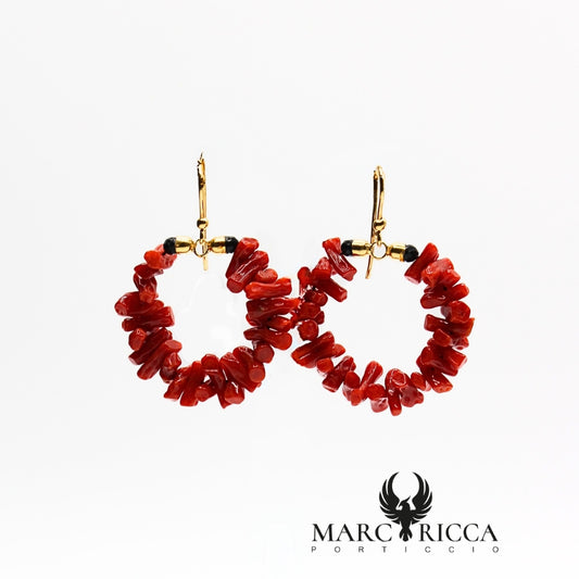 Boucles d'oreilles Vermeil et Corail Cuppolino