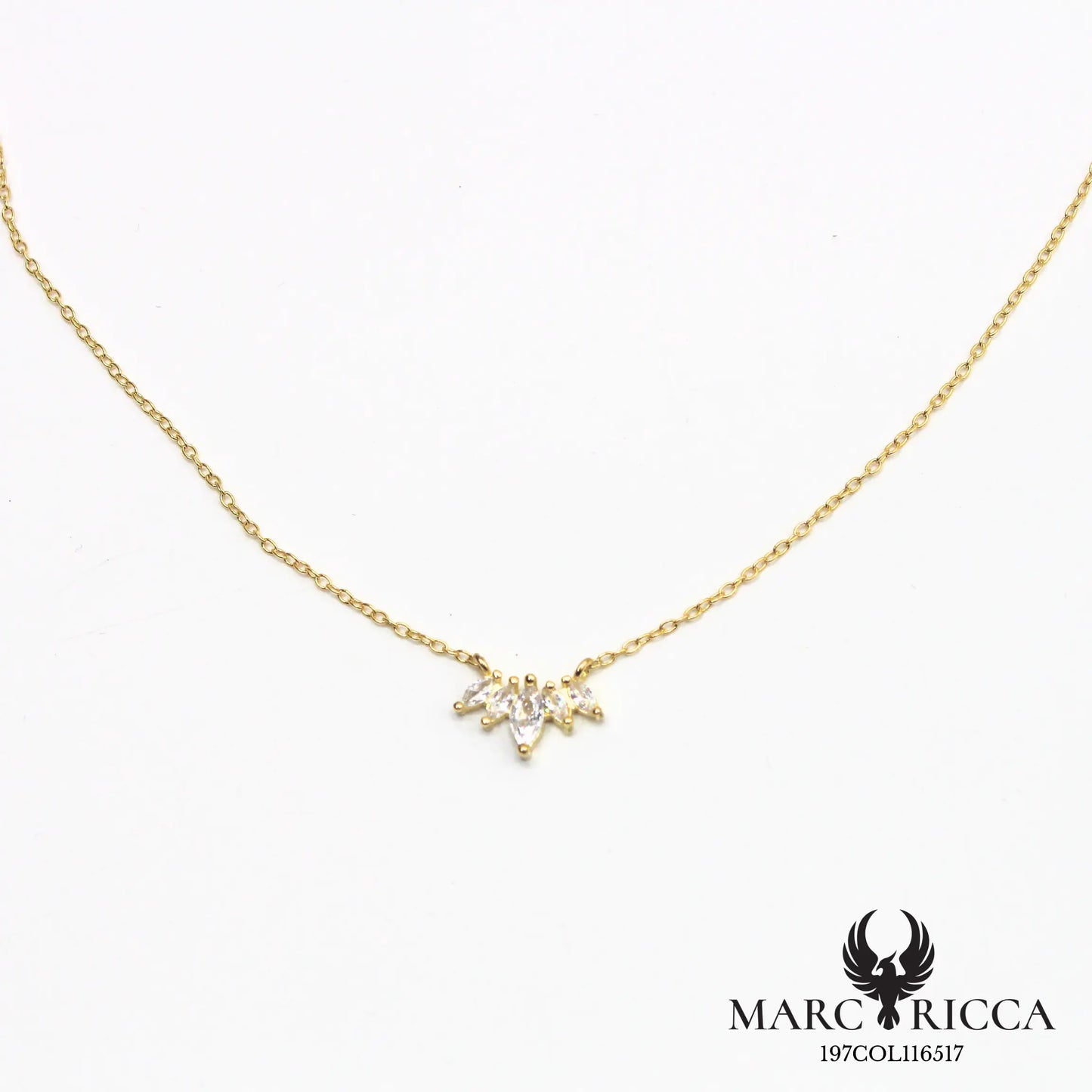 Collier chaîne en vermeil avec zirconium