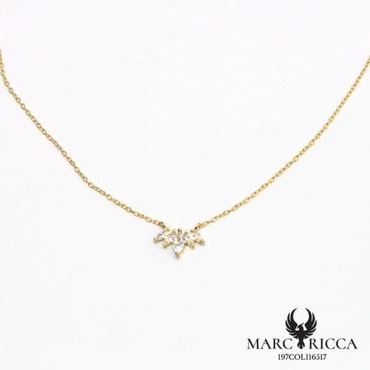 Collier chaîne en vermeil avec zirconium