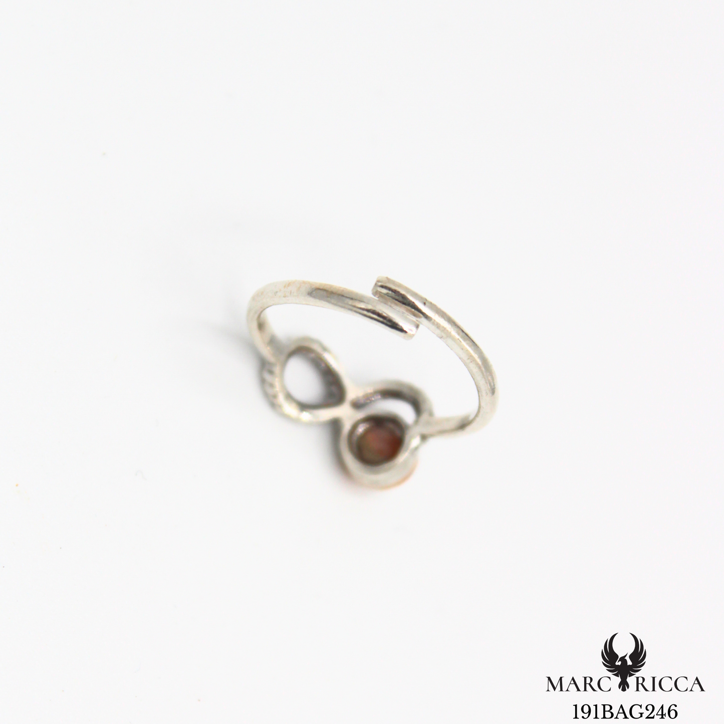 Bague infini avec Oeil de Sainte Lucie en argent ou vermeil