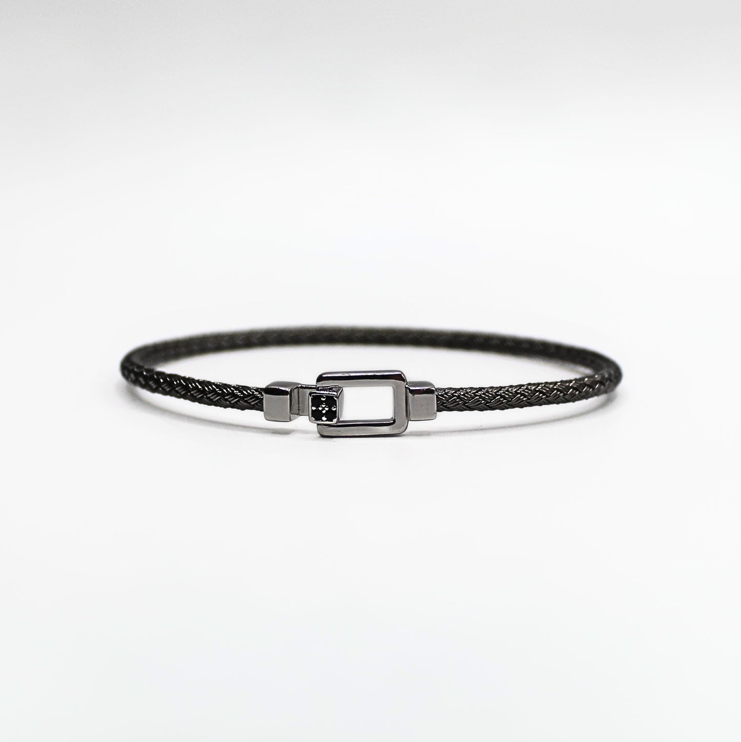 Bracelet Argent tressé, motif crochet - Valenzi