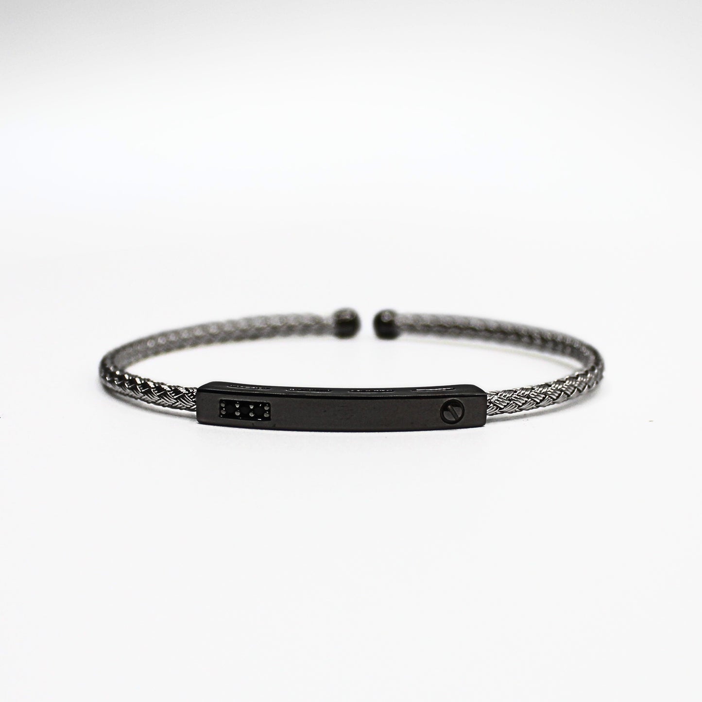 Bracelet Argent tressé, motif Barrette - Valenzi