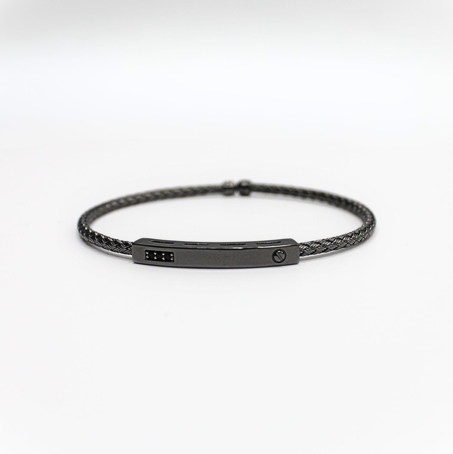 Bracelet Argent tressé, motif Barrette - Valenzi
