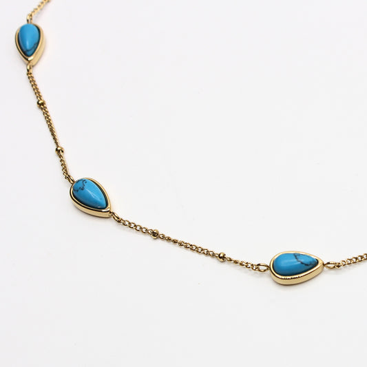 Collier avec pierre Turquoise - LIU°JO