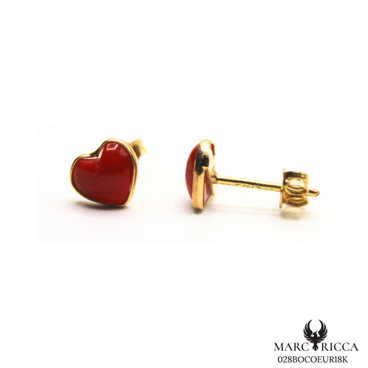 Boucles Or Corail Coeur