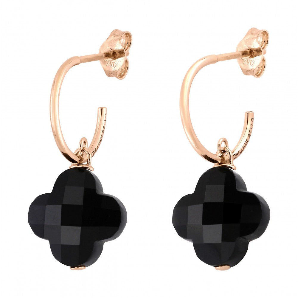 Boucles D'oreilles Onyx Or Rose FRIANDISE - Morganne Bello