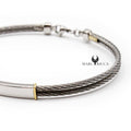 Bracelet Or 9 Carats & Acier avec Plaque