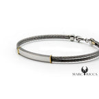 Bracelet Or 9 Carats & Acier avec Plaque
