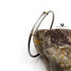 Bracelet Or 9 Carats & Acier double câbles