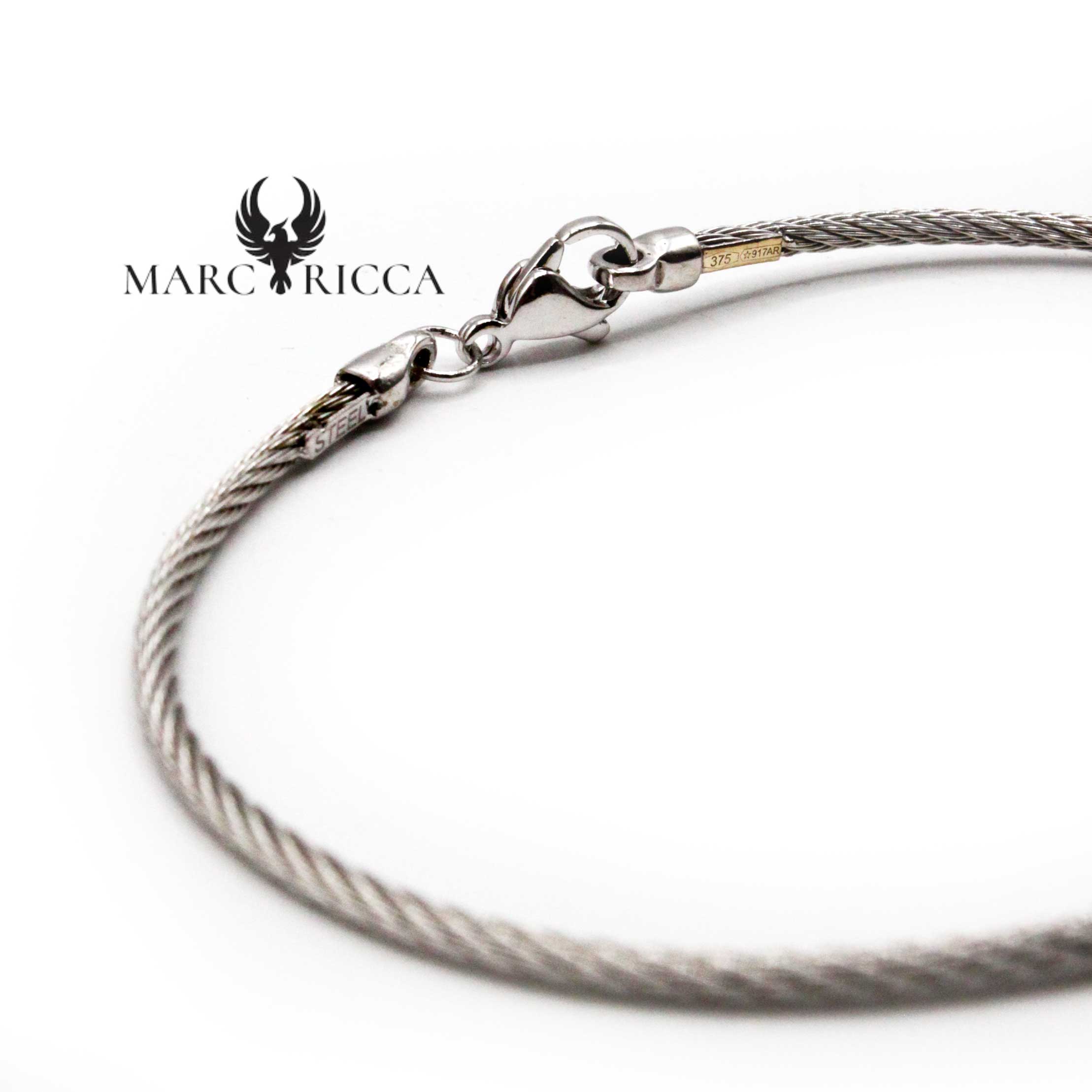 Bracelet Or 3 Mailles Grain de Café & Acier
