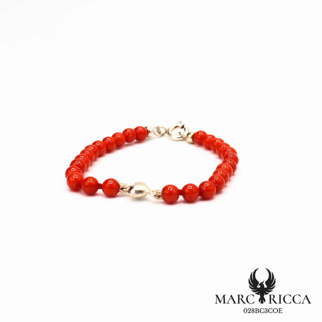 Bracelet Vermeil Corail Perle & Coeur