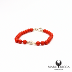 Bracelet Vermeil Corail Perle & Coeur