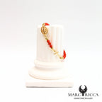 Bracelet perles de corail, croix & madone en vermeil