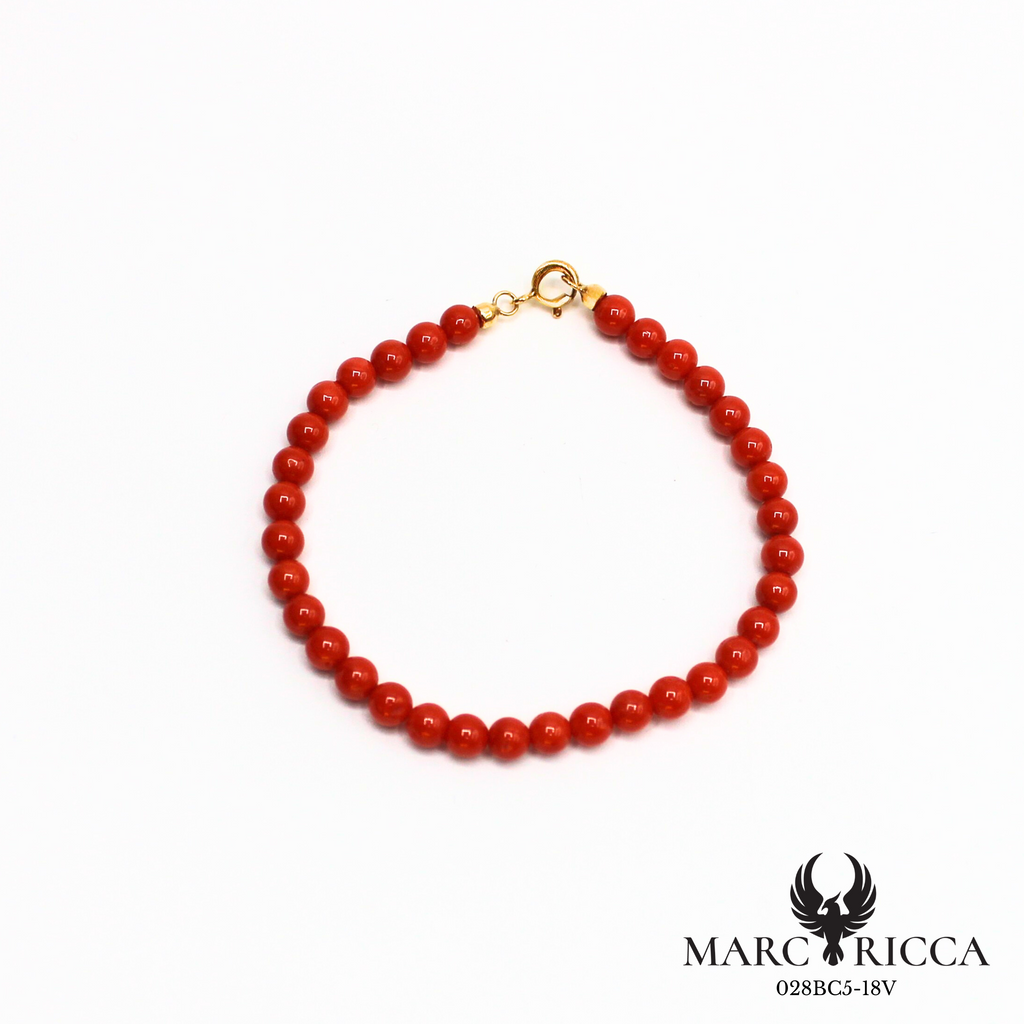 Bracelet perles de corail 5 mm