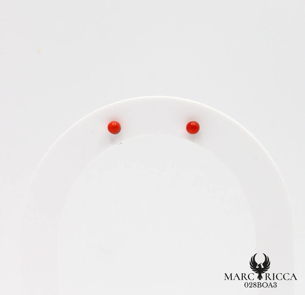 Boucles d'oreilles clous perles corail