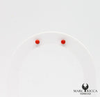 Boucles d'oreilles clous perles corail
