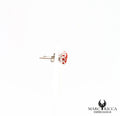 Boucles d'oreilles clous en argent avec corail