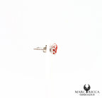Boucles d'oreilles clous en argent avec corail