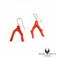 Boucles d'oreilles branches de corail en argent