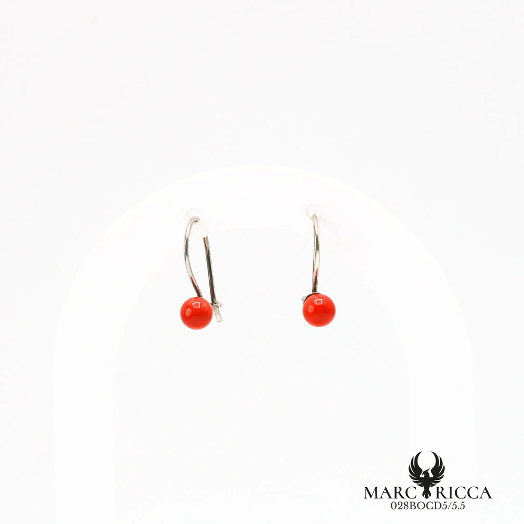 Boucles d'oreilles dormeuses avec perles de corail