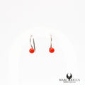 Boucles d'oreilles dormeuses avec perles de corail