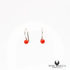 Boucles d'oreilles dormeuses avec perles de corail