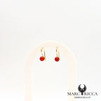 Boucles d'oreilles dormeuse avec boule en corail