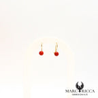 Boucles d'oreilles dormeuse avec boule en corail
