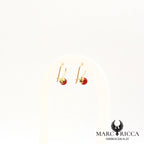 Boucles d'oreilles dormeuse avec boule en corail