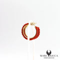 Boucles d'oreilles créoles perles de corail en vermeil
