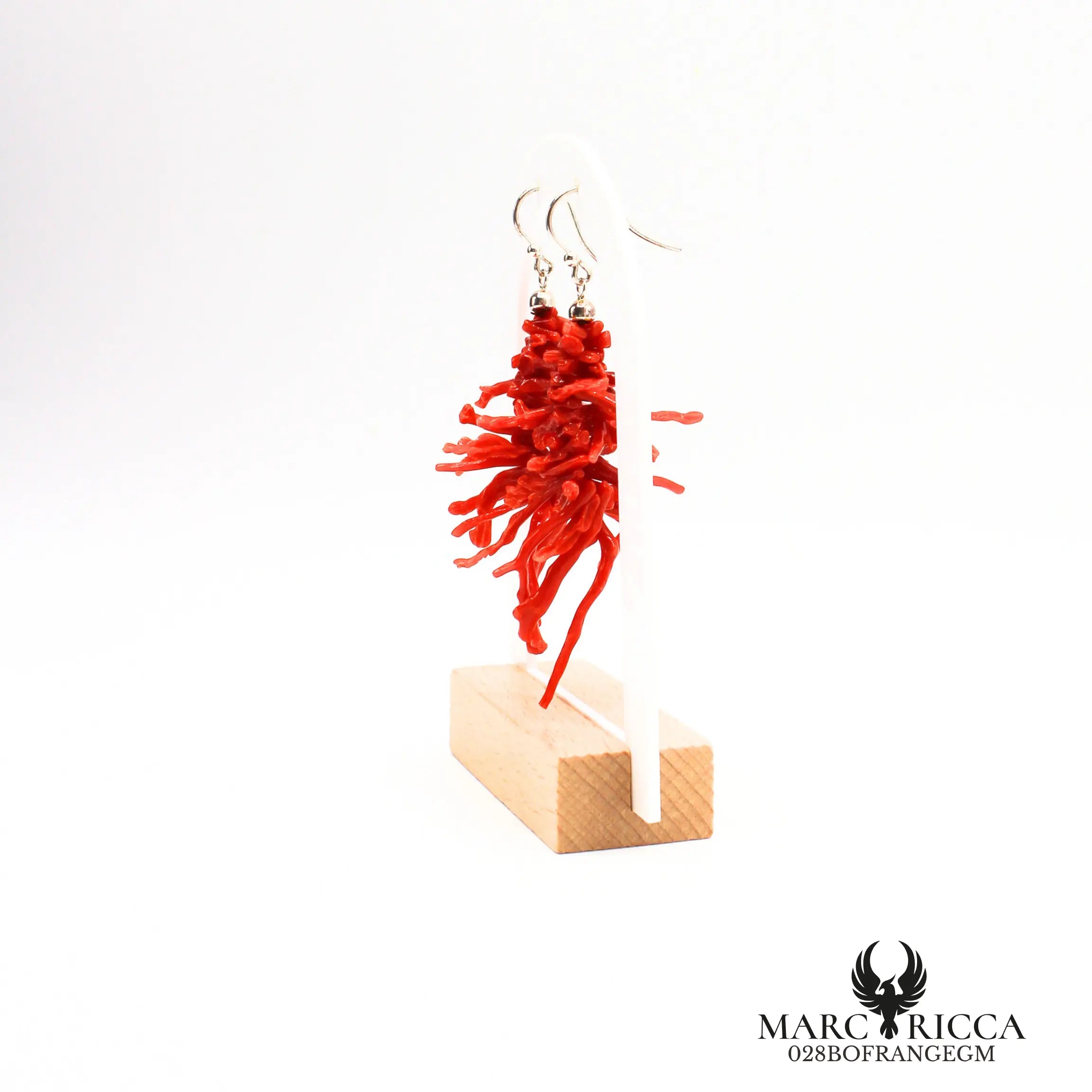 Boucles d'oreilles frange corail