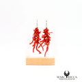 Boucles d'oreilles frange corail