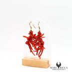 Boucles d'oreilles frange corail