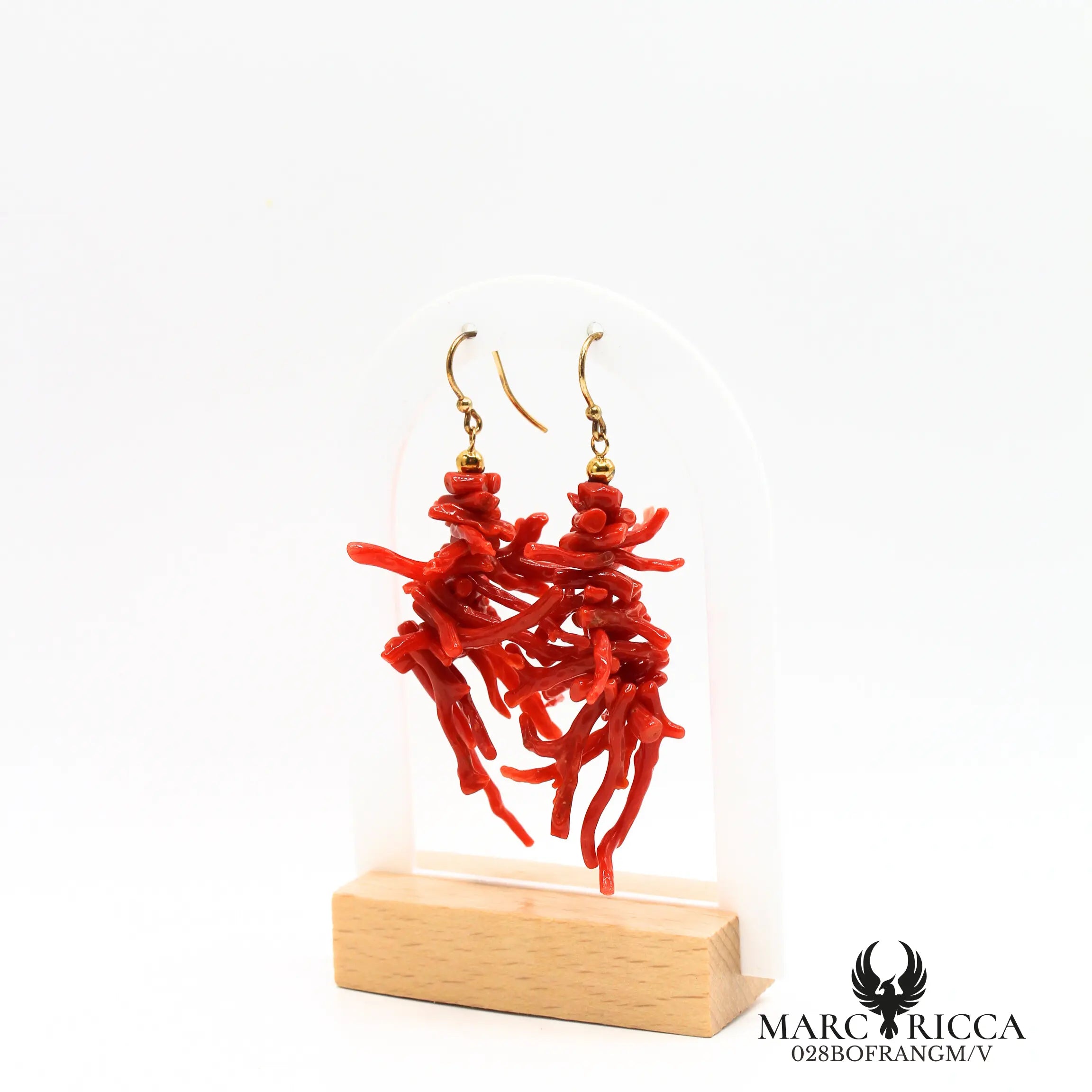 Boucles d'oreilles frange corail