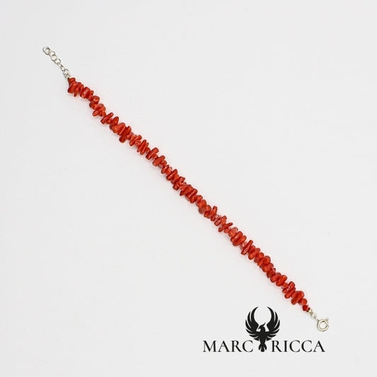 Bracelet Corail rouge Cupolino - Argent / Vermeil