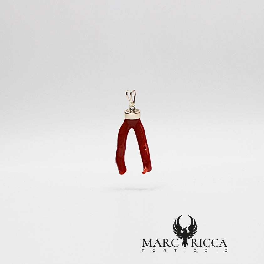 Pendentif branche de Corail Argent ou Vermeil