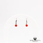Boucles d'oreilles dormeuses avec perles de corail