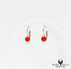 Boucles d'oreilles dormeuses avec perles de corail