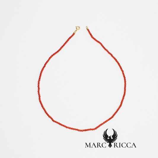 Collier perles de Corail rondes 3mm - Vermeil