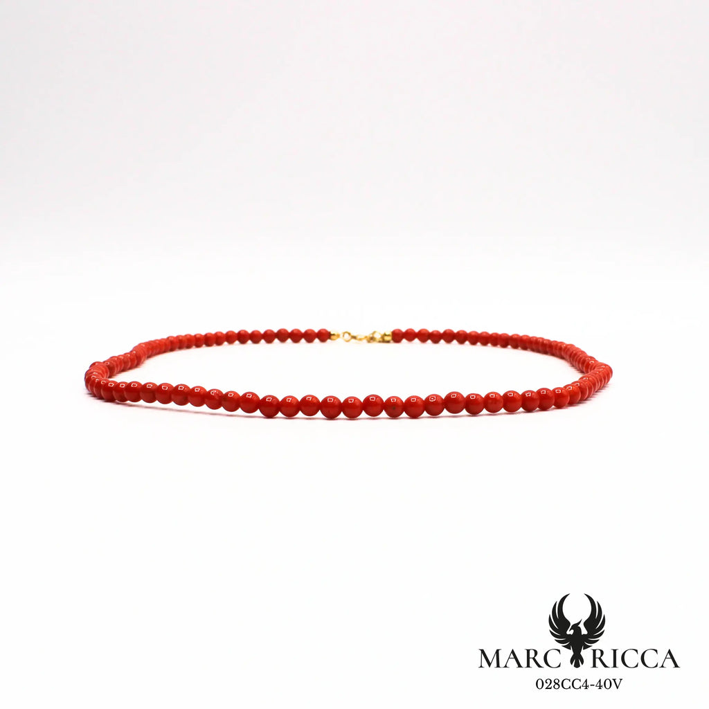 Collier perles de corail 4mm