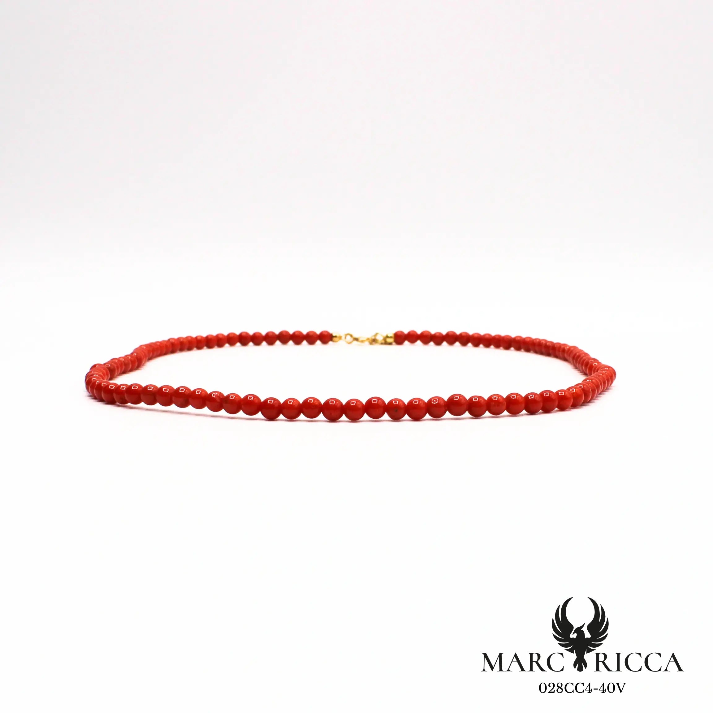Collier perles de corail 4mm