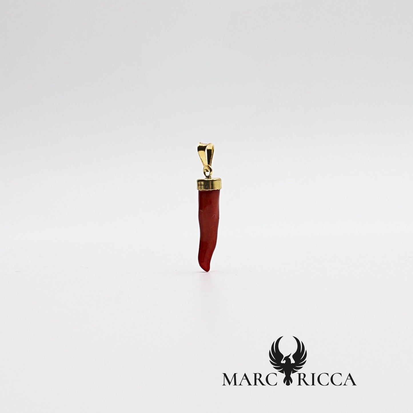 Pendentif Corne Corail Rouge - Argent ou Vermeil