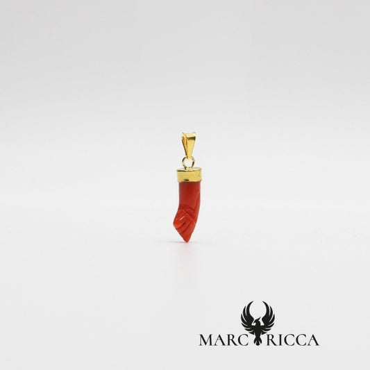 Pendentif main Corail rouge - Argent / Vermeil