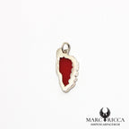 Pendentif Argent Corse Contour & Pâte de Corail