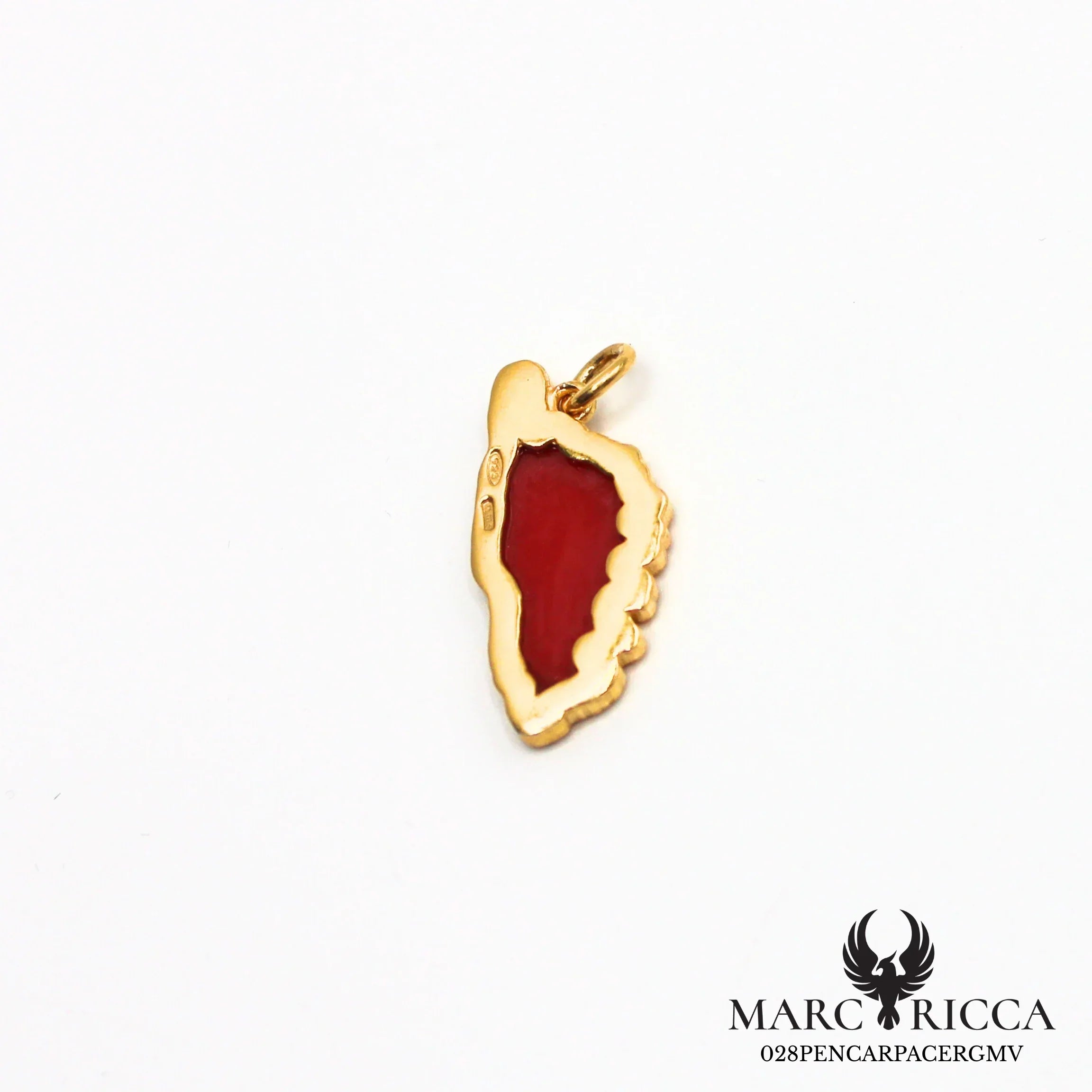 Pendentif Argent Corse Contour & Pâte de Corail