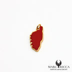 Pendentif Argent Corse Contour & Pâte de Corail