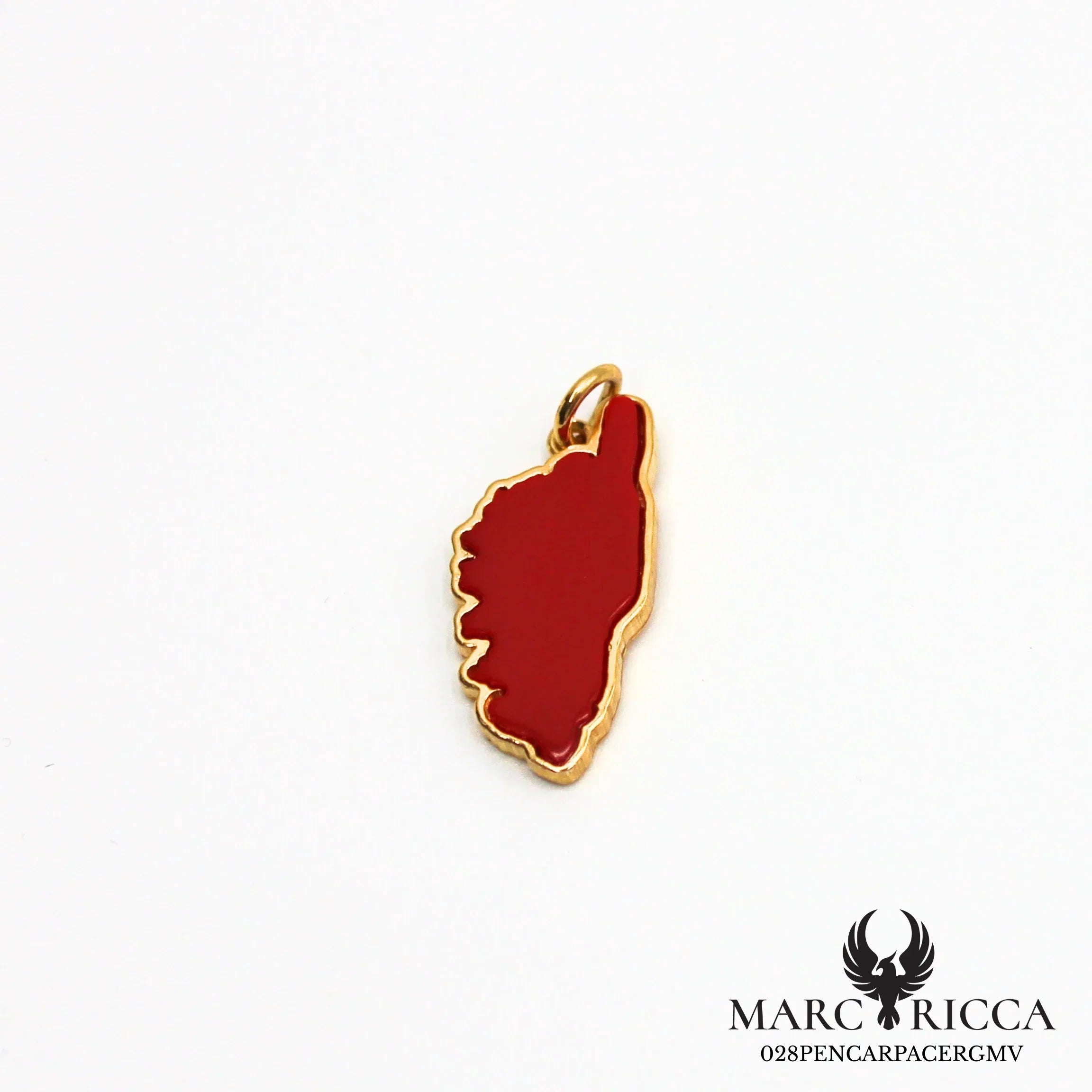 Pendentif Argent Corse Contour & Pâte de Corail