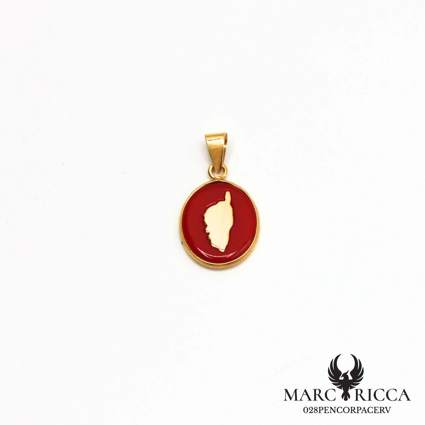 Pendentif  Corse & pâte de corail