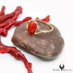 Bague Or Corail Ovale